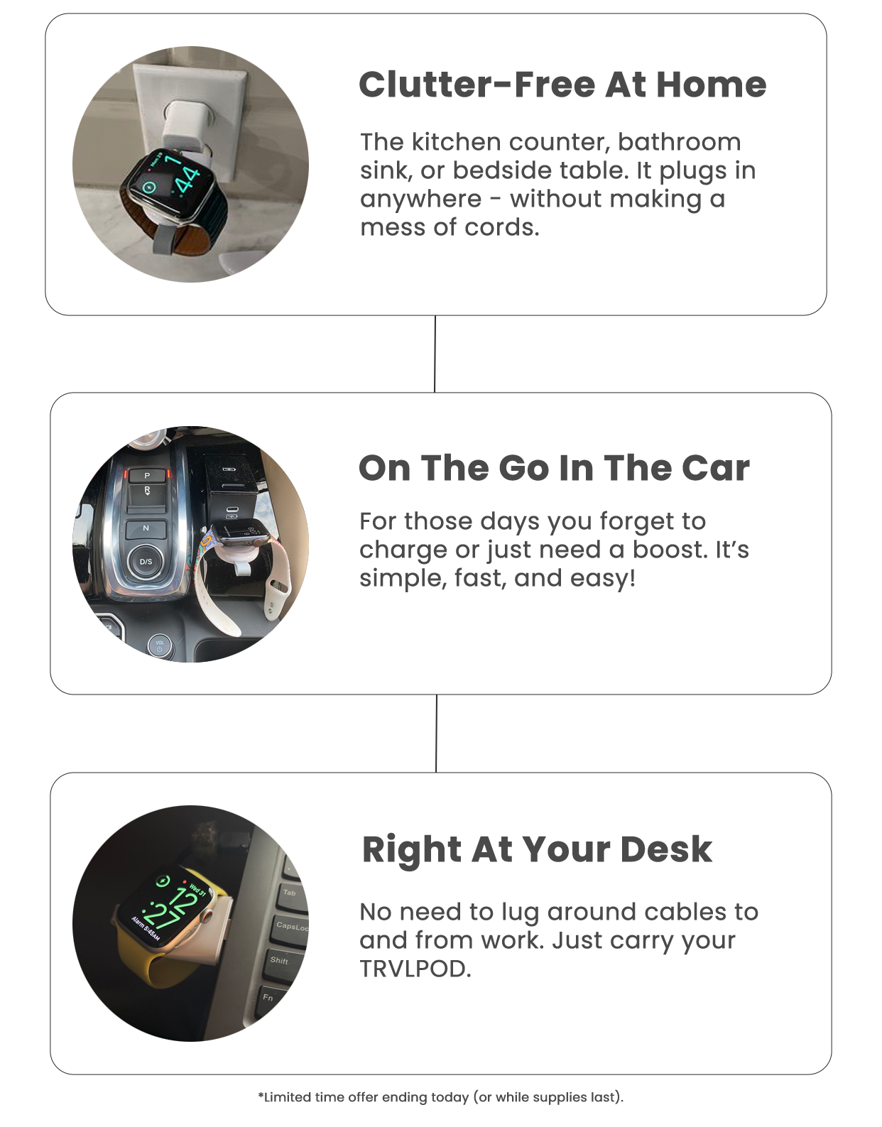 TRVLPOD Best Portable Apple Watch Charger Cordless Fast Charger